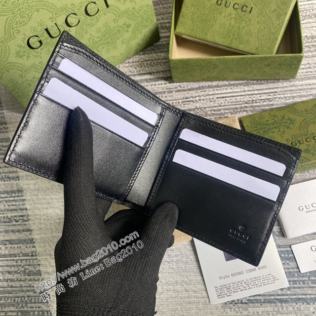 Gucci新款包包 古馳壓花全皮男士短錢包 Gucci男士短夾 625562  ydg3046